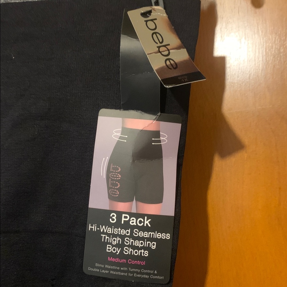 NWT BeBe Size 1X 3 Pack Hi-Waisted Seamless Thigh Shaping Boy Shorts - Picture 2 of 7